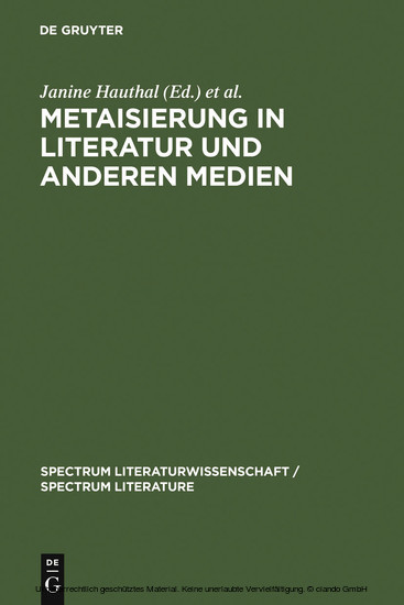 Metaisierung in Literatur und anderen Medien main product photo