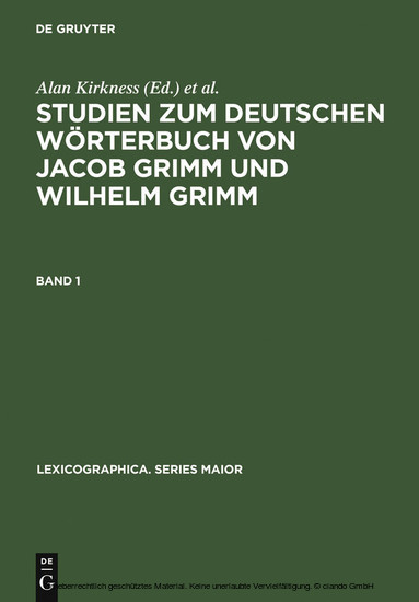 Studien zum Deutschen Wörterbuch von Jacob Grimm und Wilhelm Grimm main product photo