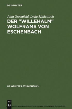 Der 'Willehalm' Wolframs von Eschenbach