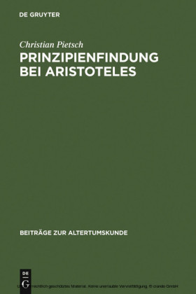 Prinzipienfindung bei Aristoteles