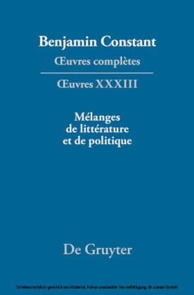 Mélanges de littérature et de politique