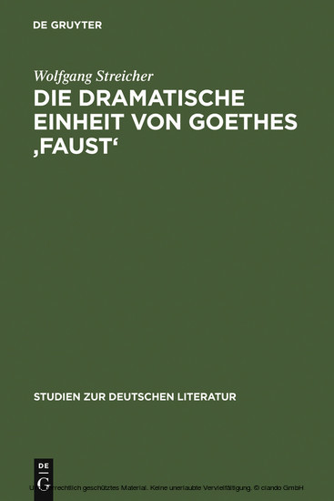 Die dramatische Einheit von Goethes 'Faust' main product photo
