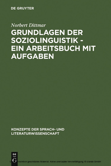 Grundlagen der Soziolinguistik - Ein Arbeitsbuch mit Aufgaben main product photo