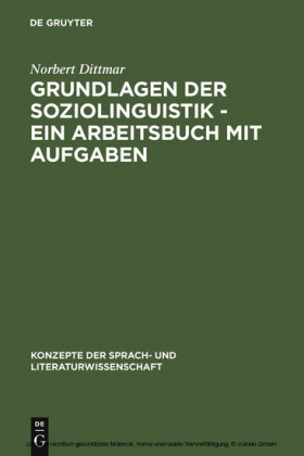 Grundlagen der Soziolinguistik - Ein Arbeitsbuch mit Aufgaben