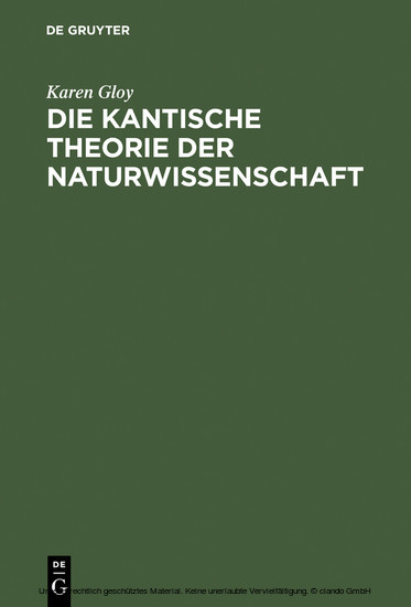 Die Kantische Theorie der Naturwissenschaft main product photo