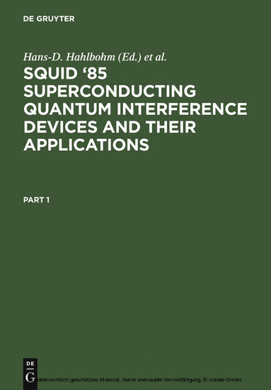 SQUID '85 Superconducting Quantum Interference Devices and their Applications main product photo
