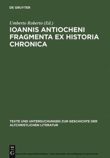 Ioannis Antiocheni Fragmenta ex Historia chronica main product photo