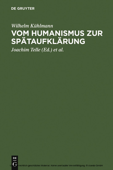 Vom Humanismus zur Spätaufklärung main product photo