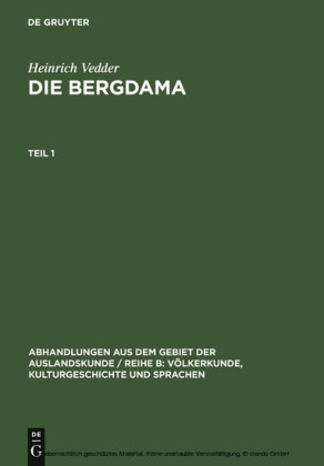 Heinrich Vedder: Die Bergdama. Teil 1. Tl.1