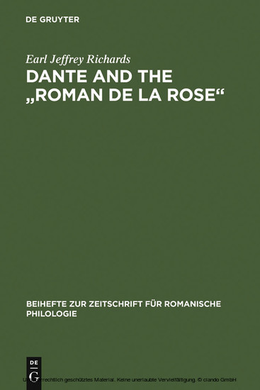 Dante and the 'Roman de la Rose' main product photo