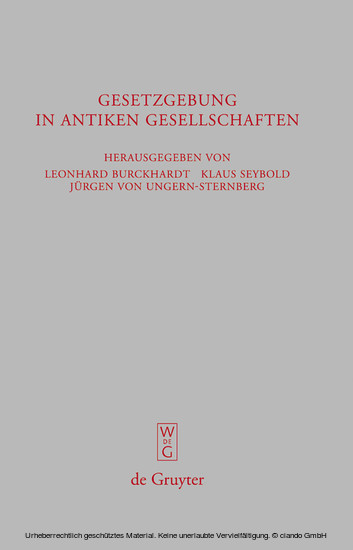 Gesetzgebung in antiken Gesellschaften main product photo