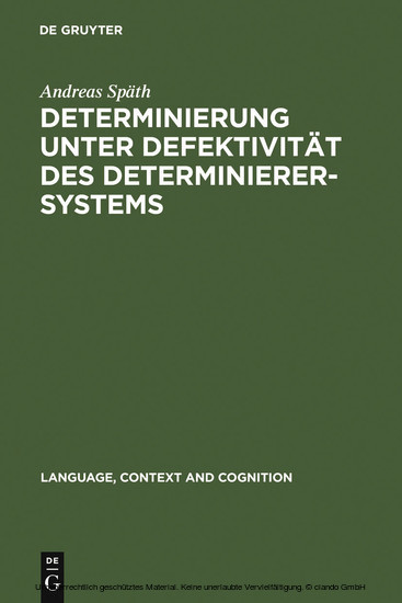 Determinierung unter Defektivität des Determinierersystems main product photo