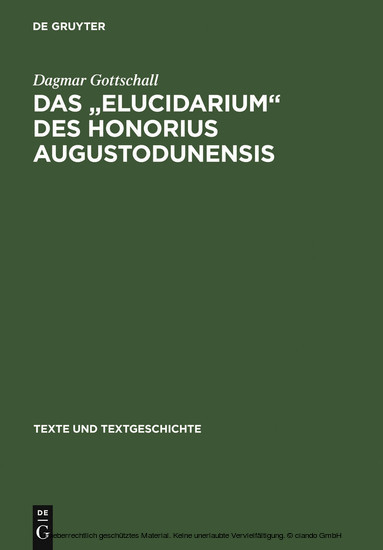 Das ' Elucidarium ' des Honorius Augustodunensis main product photo