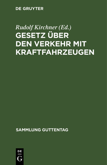 Gesetz über den Verkehr mit Kraftfahrzeugen main product photo