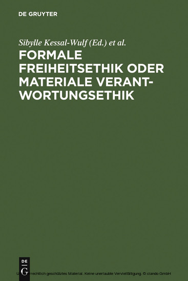 Formale Freiheitsethik oder materiale Verantwortungsethik main product photo
