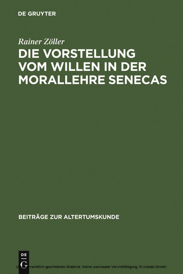 Die Vorstellung vom Willen in der Morallehre Senecas main product photo