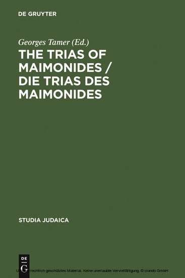 The Trias of Maimonides / Die Trias des Maimonides main product photo