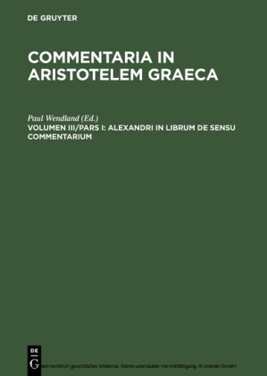 Alexandri in librum De sensu commentarium