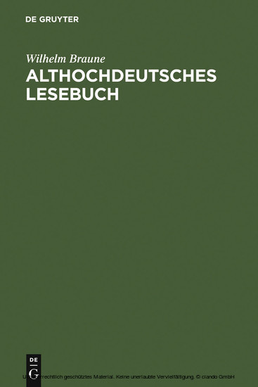 Althochdeutsches Lesebuch main product photo