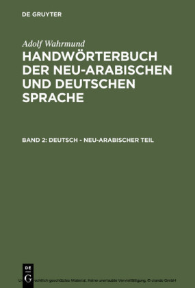 Deutsch - neu-arabischer Teil. Bd.2