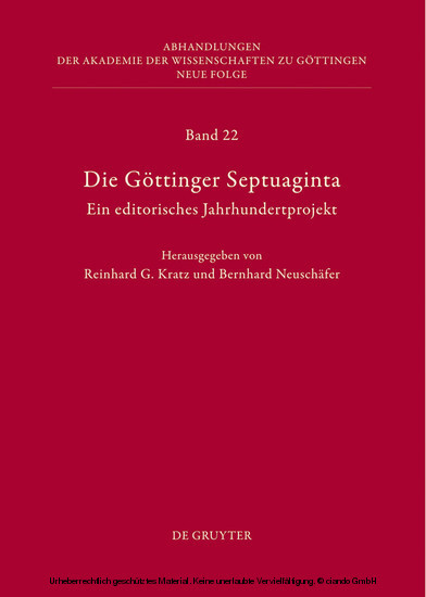 Die Göttinger Septuaginta main product photo