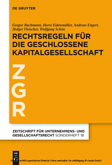 Rechtsregeln für die geschlossene Kapitalgesellschaft main product photo