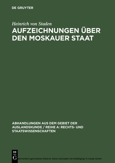 Aufzeichnungen über den Moskauer Staat main product photo