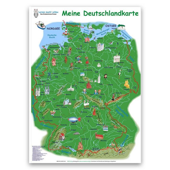 Meine Deutschlandkarte, Kinderdeutschlandkarte main product photo