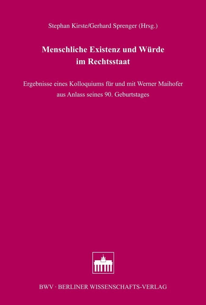 Menschliche Existenz und Würde im Rechtsstaat main product photo