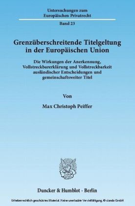 Grenzüberschreitende Titelgeltung in der Europäischen Union.