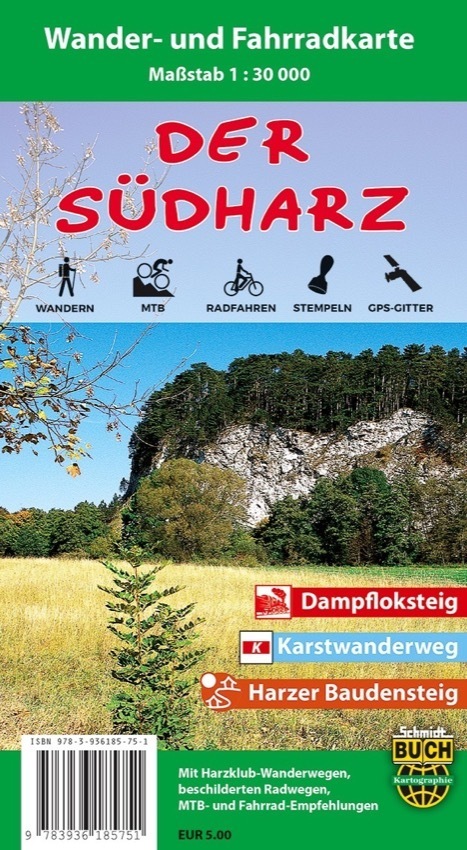 Der Südharz, Wander- und Fahrradkarte main product photo