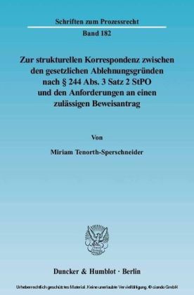 Zur strukturellen Korrespondenz zwischen den gesetzlichen Ablehnungsgründen nach 244 Abs. 3 Satz 2 StPO und den Anforderungen an einen zulässigen Beweisantrag.