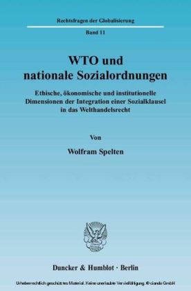 WTO und nationale Sozialordnungen.