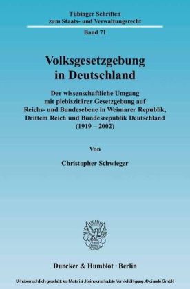 Volksgesetzgebung in Deutschland.