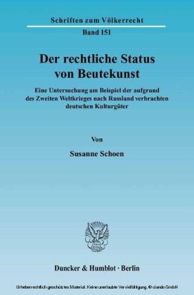 Der rechtliche Status von Beutekunst.