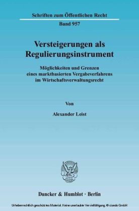 Versteigerungen als Regulierungsinstrument.