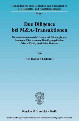 Due Diligence bei M&A-Transaktionen.
