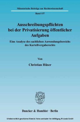 Ausschreibungspflichten bei der Privatisierung öffentlicher Aufgaben. main product photo