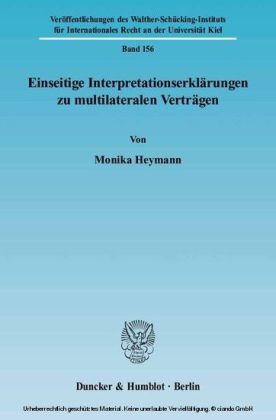Einseitige Interpretationserklärungen zu multilateralen Verträgen.