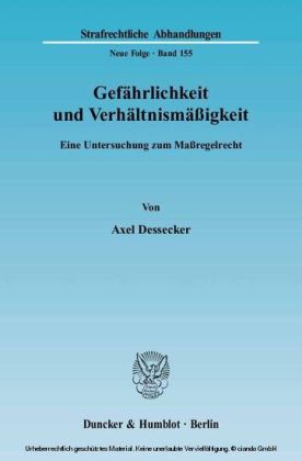 Gefährlichkeit und Verhältnismäßigkeit. main product photo