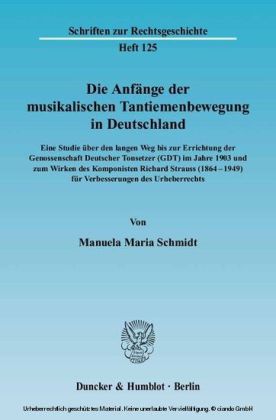 Die Anfänge der musikalischen Tantiemenbewegung in Deutschland.