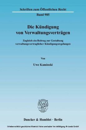 Die Kündigung von Verwaltungsverträgen. main product photo