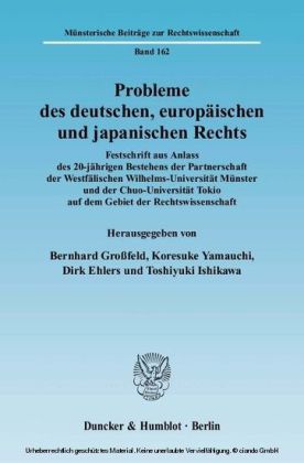 Probleme des deutschen, europäischen und japanischen Rechts. main product photo
