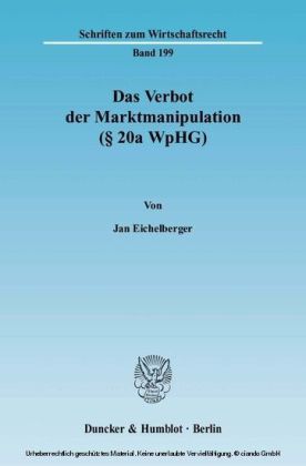 Das Verbot der Marktmanipulation ( 20a WpHG). main product photo