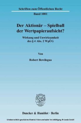 Der Aktionär - Spielball der Wertpapieraufsicht?