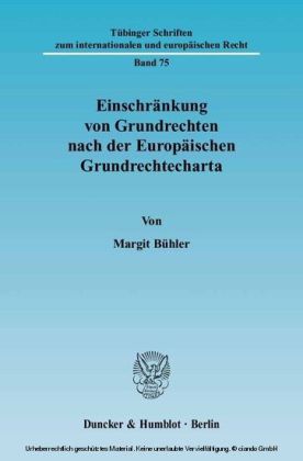 Einschränkung von Grundrechten nach der Europäischen Grundrechtecharta. main product photo