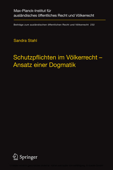 Schutzpflichten im Völkerrecht - Ansatz einer Dogmatik main product photo