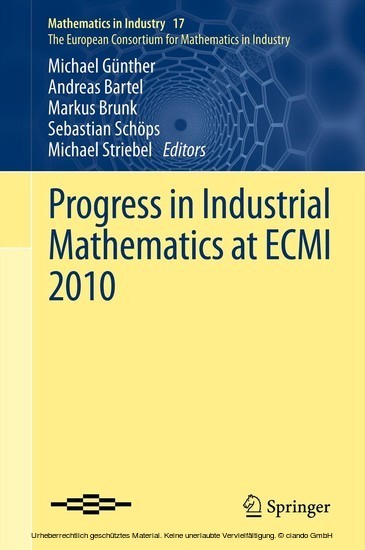 Progress in Industrial Mathematics at ECMI 2010 main product photo