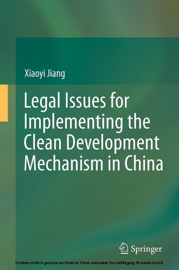 Legal Issues for Implementing the Clean Development Mechanism in China main product photo