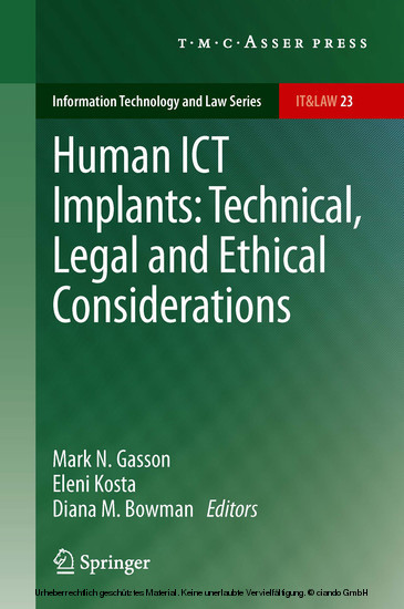 Human ICT Implants: Technical, Legal and Ethical Considerations main product photo
